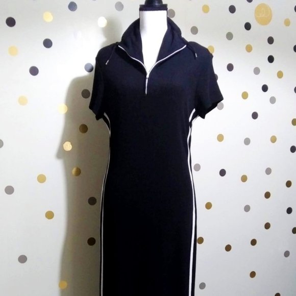 VTG RONNI NICOLE BLK W/ RACER STRIPES MAXI SZ 14 - Picture 7 of 14